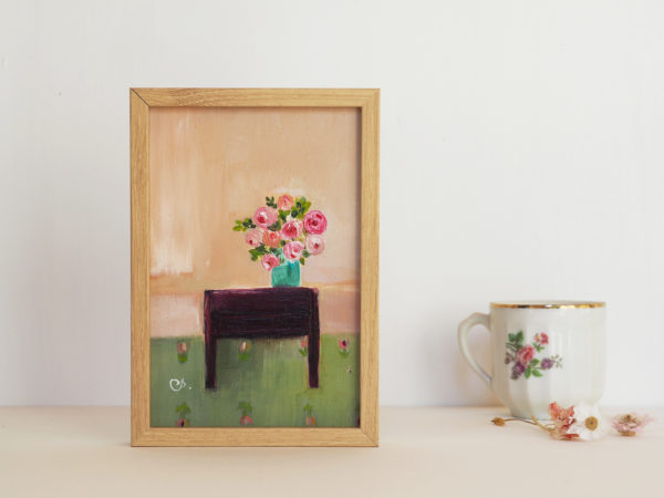 roses-du-matin-- peinture à l'huile