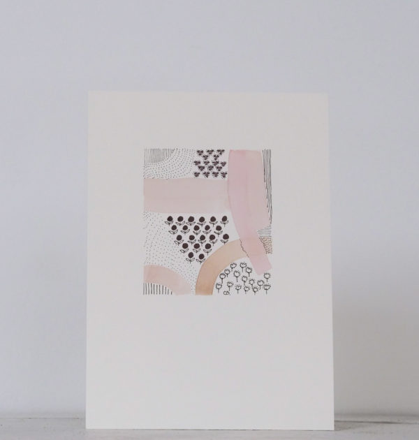 Rose-graphique-2 peinture aquarelle et encre